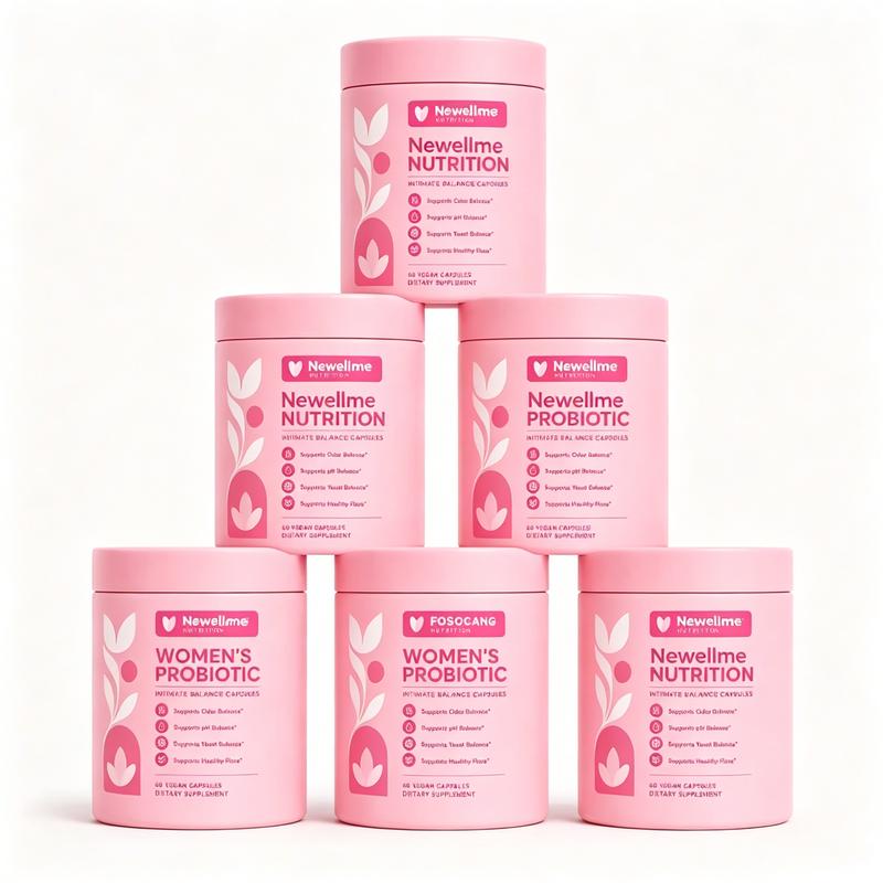 Newellme Women's Balanced Nutritional Probiotic-Prebiotic Capsules - 60 Count (Pack of 1) - Probiotics for Women, Gut Balance, Healthy pH, Odor Control, Healthy Bacteria, Body Health, Capsule Format for Easy Daily Use, Prop 65 Safe Dietary Supplement, Lac