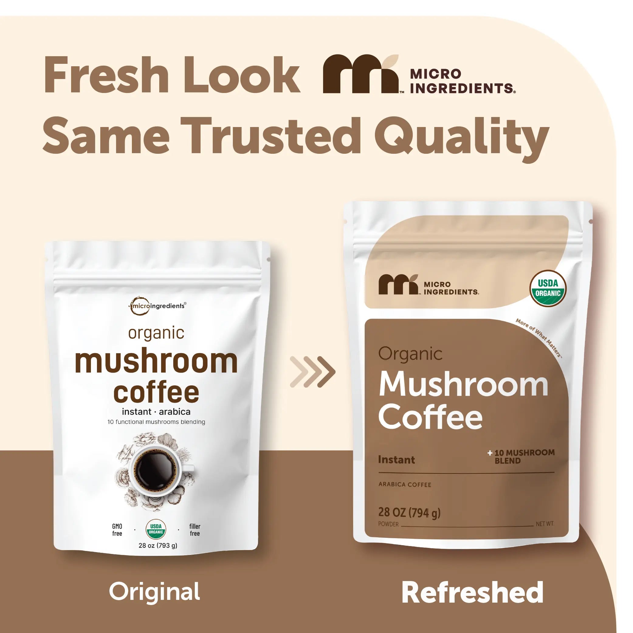 Micro Ingredients Organic Instant 10 in 1 Mushroom Coffee Powder