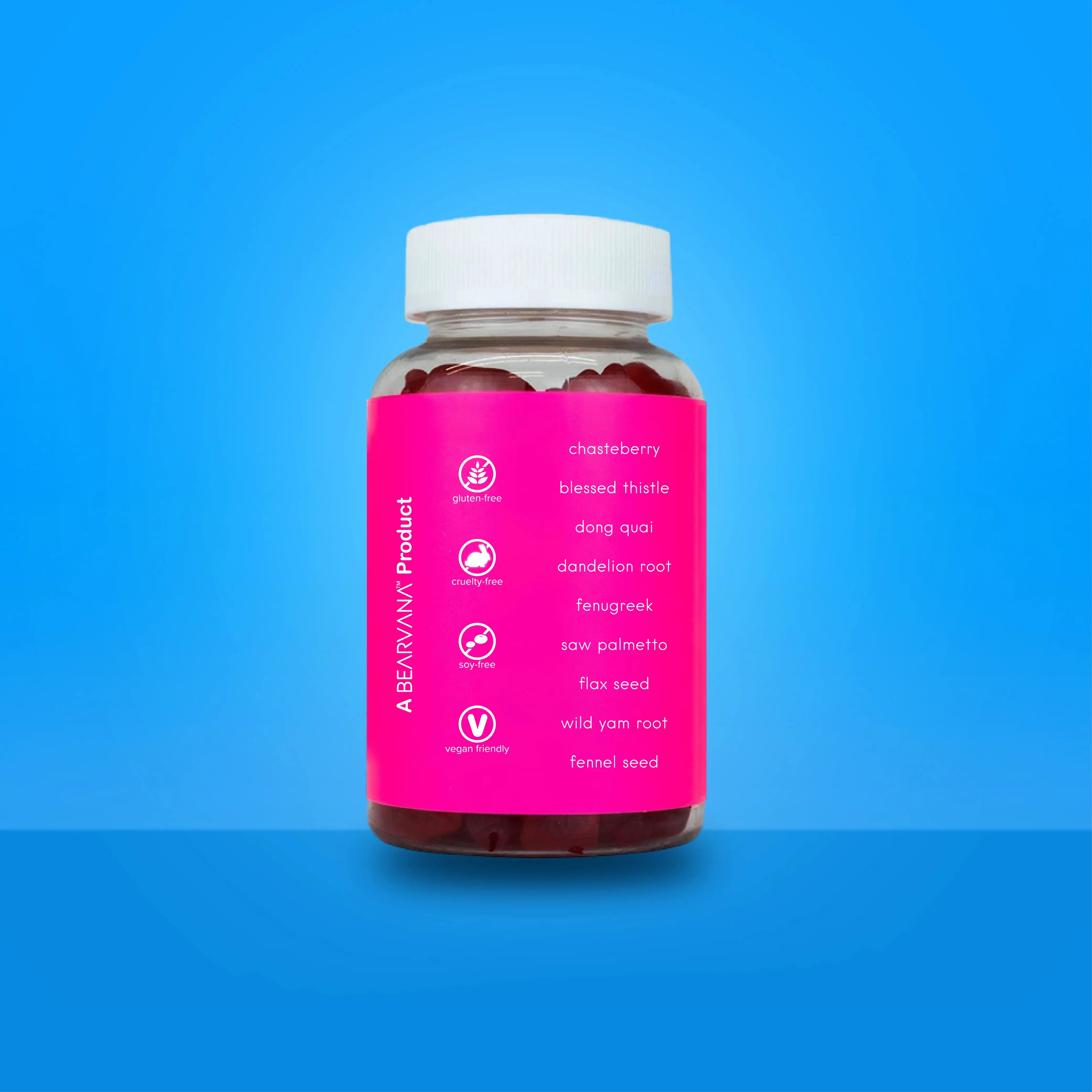 BEARVANA All‑In‑One Women’s Wellness Gummies | Multivitamin A C E B6, 9 Herbal Ingredients, Berry Flavor 60 Count 1‑Month Supply